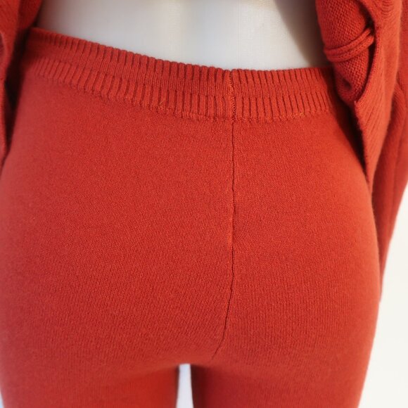 NWT Womens Regina Brick Red Cashmere 2 Pc Set Palazzo Pants Cowl Neck Sweater L - Picture 11 of 15
